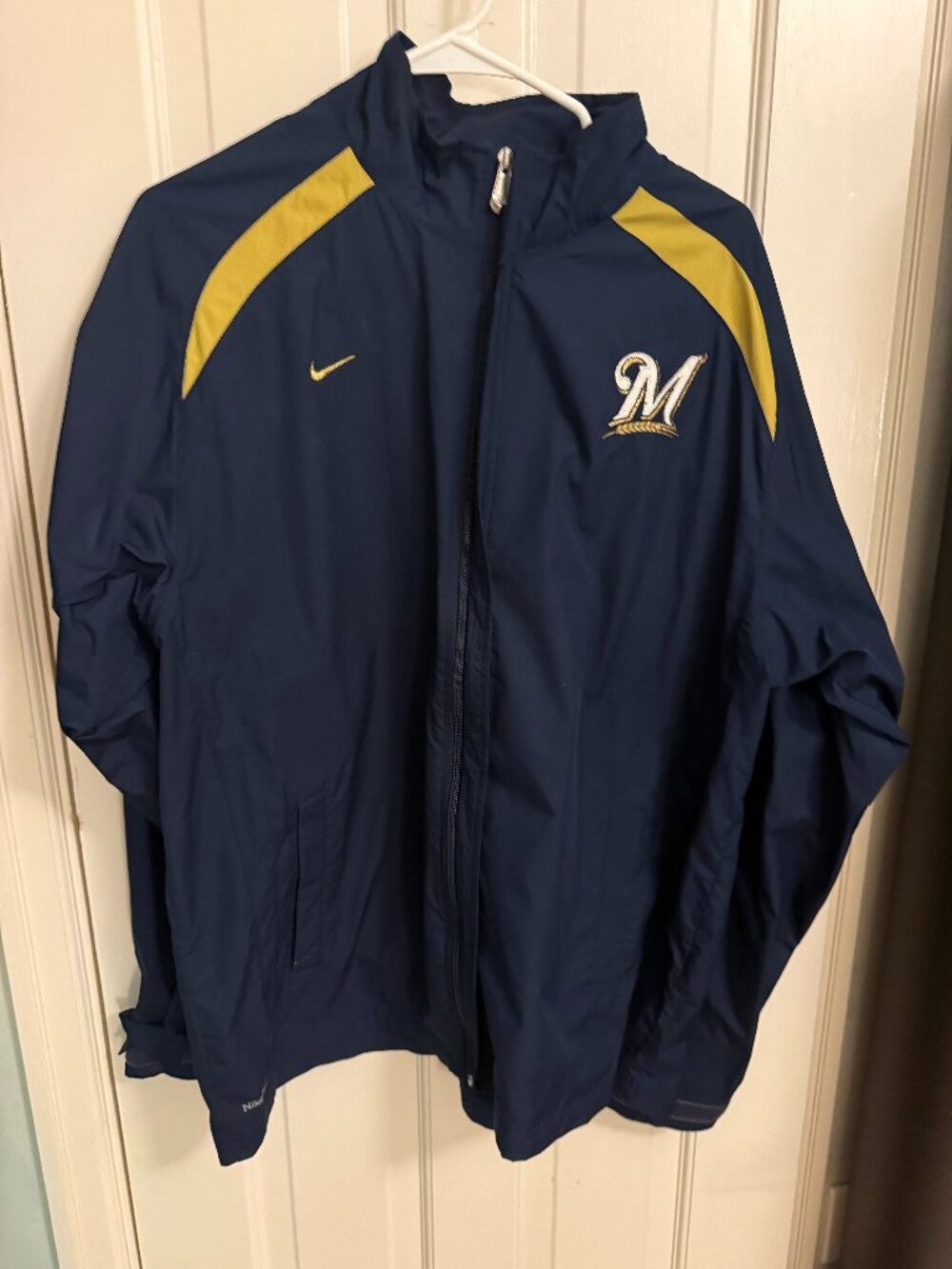 Milwaukee Brewers Nike Windbreaker Large | Navy Gold Full Zip MLB Jacket
